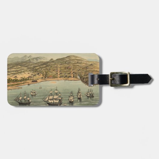 Vintage bildhafte Karte von San Francisco (1884) Gepäckanhänger (Vorderseite horizontal)