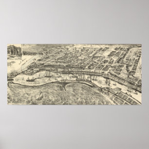 Vintage bildhafte Karte von San Pedro (1902) Poster