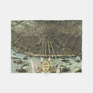 Vintage bildhafte Karte von St. Louis (1896) Fleecedecke