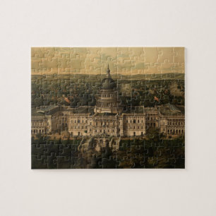 Vintage bildhafte Karte von Washington DC (1857) Puzzle