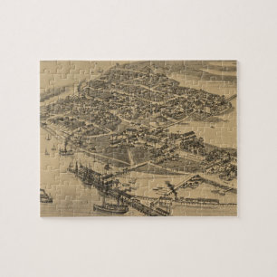 Vintage bildhafte Karte von Zedern-Schlüssel Flori Puzzle