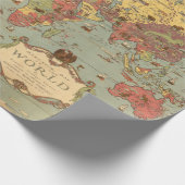 Vintage Bildkarte der Welt Geschenkpapier (Ecke)