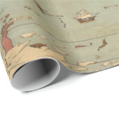 Vintage Bildkarte der Welt Geschenkpapier (Rolleneckpunkt)