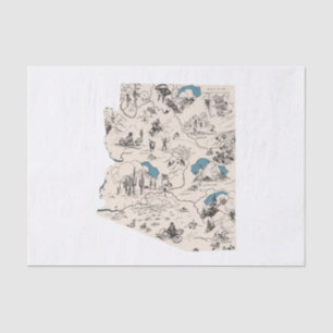 Vintage Bildkarte von Arizona Seidenpapier