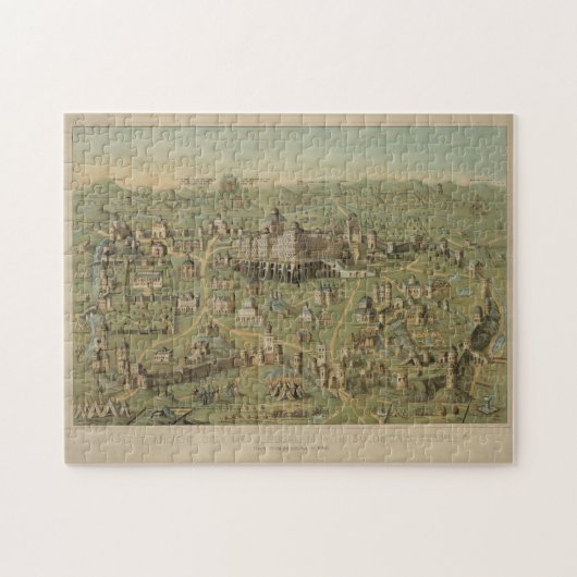 Vintage Bildkarte von Jerusalem Israel (1871) Puzzle (Horizontal)