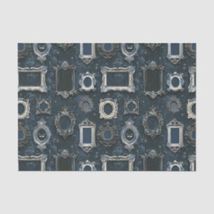 Vintage Bildrahmen auf einer dunkelblauen Mauer Seidenpapier