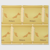 Vintage Bildrolle Malaysia Map Geschenkpapier (Flach)