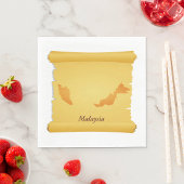 Vintage Bildrolle Malaysia Map Serviette