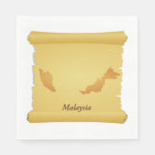 Vintage Bildrolle Malaysia Map Serviette (Vorderseite)