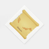 Vintage Bildrolle Malaysia Map Serviette (Ecke)