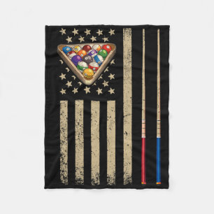 Vintage Billard Amerikanische Flagge Pool Spieler Fleecedecke