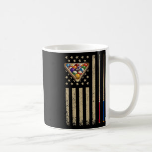 Vintage Billard Amerikanische Flagge Pool Spieler Kaffeetasse