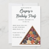 Vintage Billard-Balls - Geeigneter Billardtisch Einladung (Vorderseite)