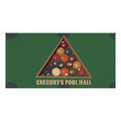 Vintage Billard-Balls - Geeigneter Billardtisch Poster (Vorderseite)