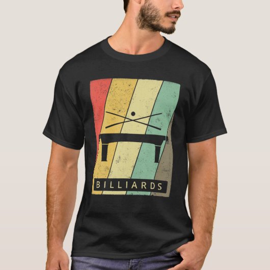 Vintage Billard Sport Retro Poster T-Shirt (Vorderseite)