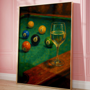 Vintage Billard-Wandkunst   Billardtisch Poster