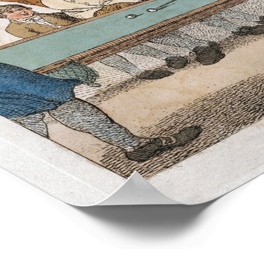 Vintage Billards drucken Frühkaricatures Poster (Ecke)