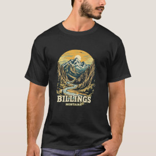 Vintage Billings Montana Sonnenuntergang Berge Sta T-Shirt