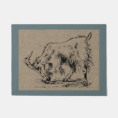Vintage Billy Goat Country Farm und Haustiere Fußmatte (Vorderseite)