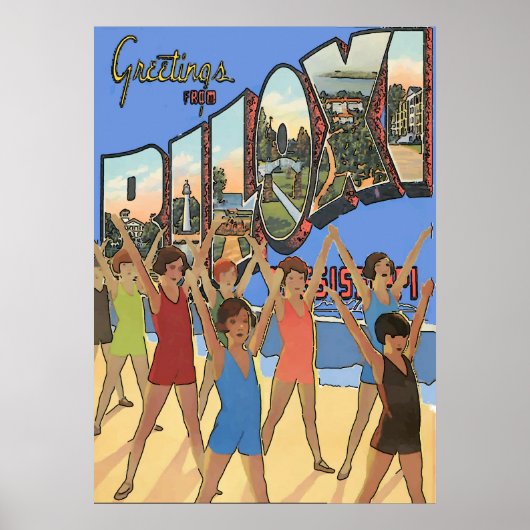 Vintage Biloxi MS Poster (Vorne)