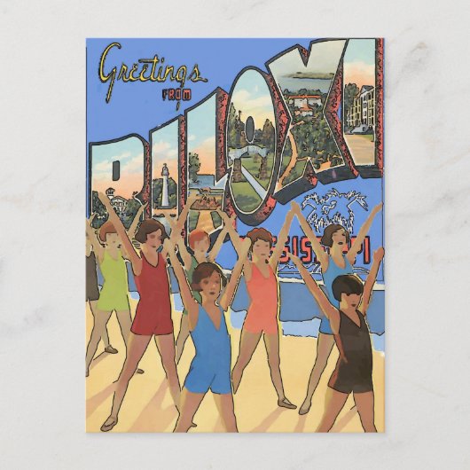 Vintage Biloxi MS Postkarte (Vorderseite)