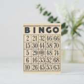 Vintage Bingo Game Card Postkarte (Stehend Vorderseite)