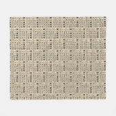 Vintage-Bingo-Kartenmuster Fleecedecke (Vorderseite (Horizontal))