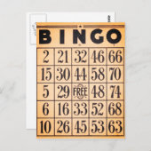 Vintage Bingo-Spielkarte Postkarte (Vorne/Hinten)