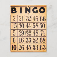 Vintage Bingo-Spielkarte