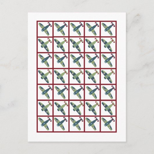 Vintage Bingokartenmarkierungen für das Flugzeug Postkarte (Vorderseite)