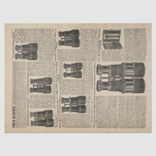 Vintage Binokatalogseite Seidenpapier