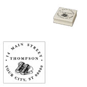 Vintage Binonulare, die die Rücksendeadresse Name  Gummistempel (Stempel)