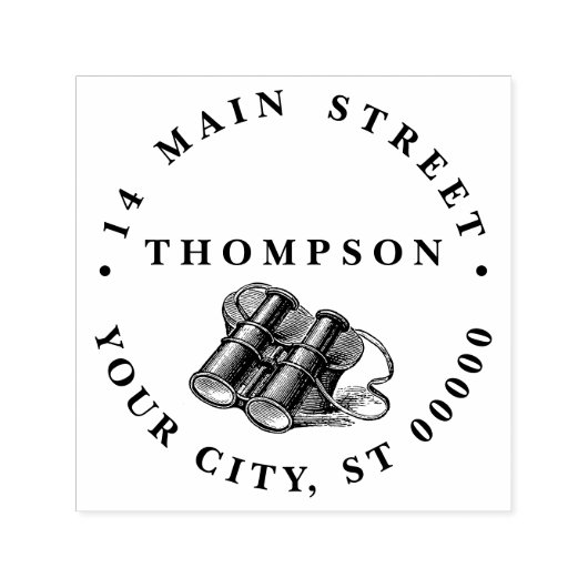 Vintage Binonulare Zeichnend Permastempel (Design)