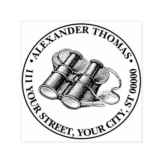 Vintage Binonulare Zeichnend Permastempel (Design)
