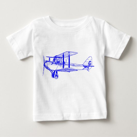Vintage Biplane - blau Baby T-shirt (Vorderseite)
