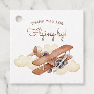Vintage Biplane Boys Geburtstags-Liebesmarken Geschenkanhänger