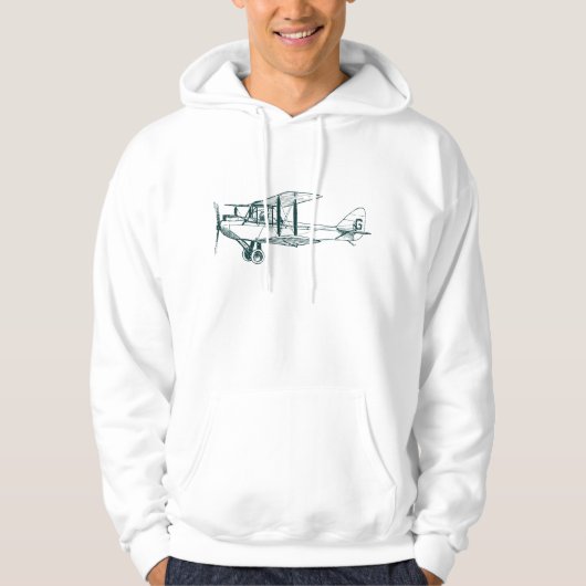 Vintage Biplane - dunkelgrün Hoodie (Vorderseite)