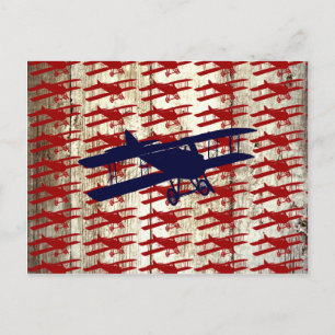 Vintage Biplane für Geschenke aus der Stallholz-Lu Postkarte