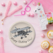 Vintage Biplane individuell anpassbar Pappteller (Party)