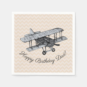 Vintage Biplane individuell anpassbar Serviette