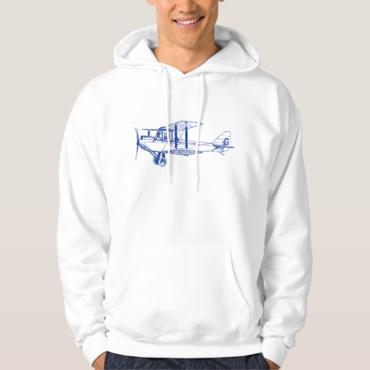 Vintage Biplane - Navy Blue Hoodie (Vorderseite)