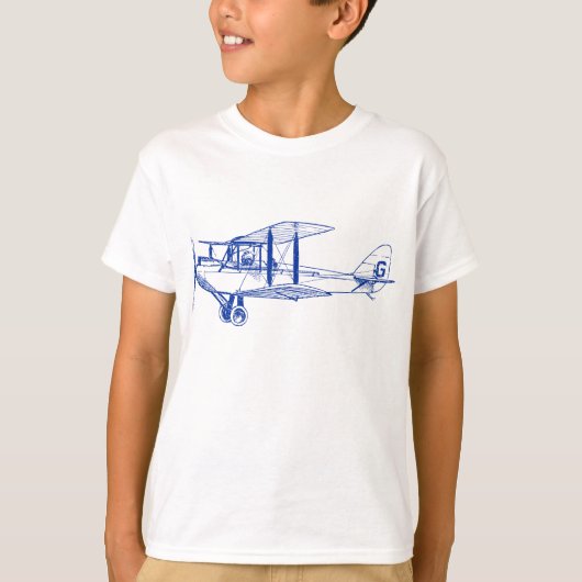 Vintage Biplane - Navy Blue T-Shirt (Vorderseite)