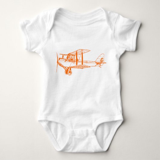 Vintage Biplane - Orange Baby Strampler (Vorderseite)