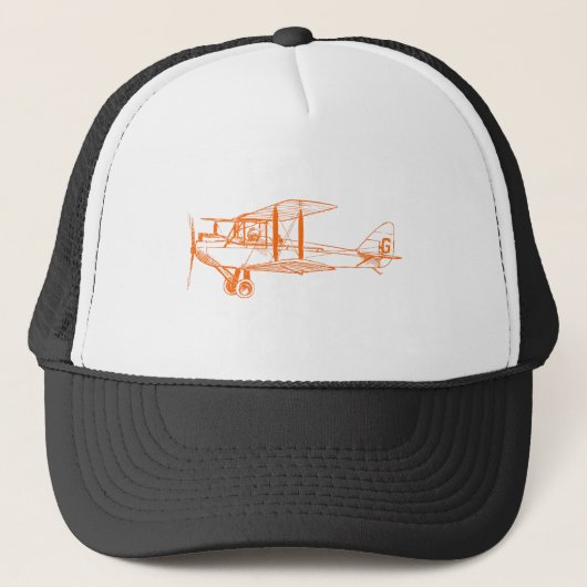 Vintage Biplane - Orange Truckerkappe (Vorderseite)