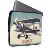 Vintage Biplane Personalisiert Laptopschutzhülle (Vorne Rechts)