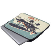 Vintage Biplane Personalisiert Laptopschutzhülle (Vorne Knopf)