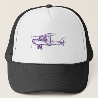Vintage Biplane - Tief Lila Truckerkappe