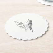Vintage Bird Black and White Wedding Untersetzer (angewinkelt)