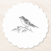 Vintage Bird Black and White Wedding Untersetzer (Vorderseite)