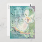 Vintage Bird Digital Art Collage Postkarte (Vorne/Hinten)